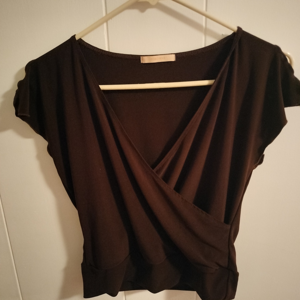 Forever 21 Chocolate Brown Wrap Blouse
